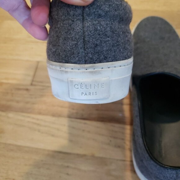 Celine Wool Sneaker Slip On Gray Flat 38.5 US 8 Minimalist Comfort Quiet Luxury - Picture 6 of 9
